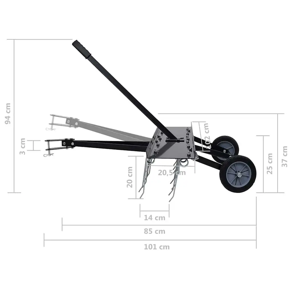Scarifier Attachment for Ride-on Mower Lawn Aerator 100cm Galvanised Steel