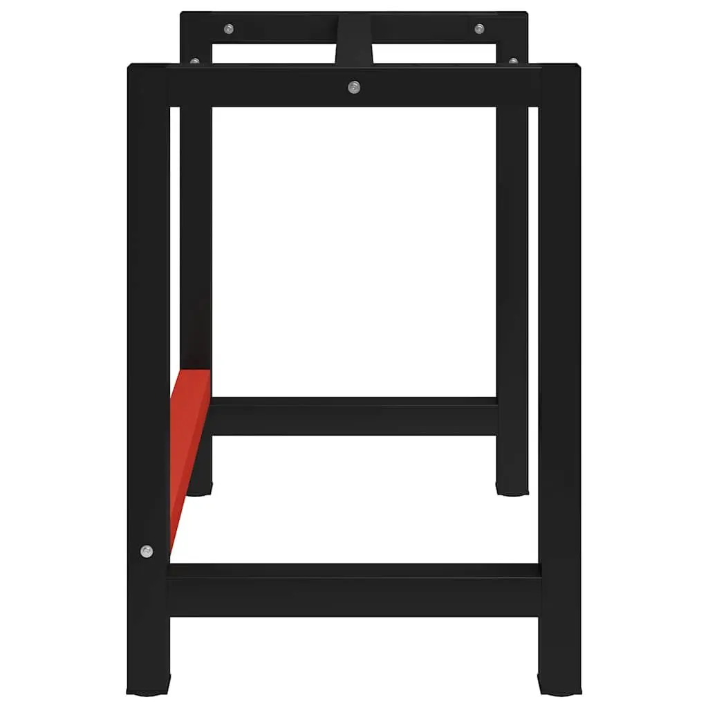 Metal Work Bench Frame Heavy Duty Table Legs 80x57x79cm Black