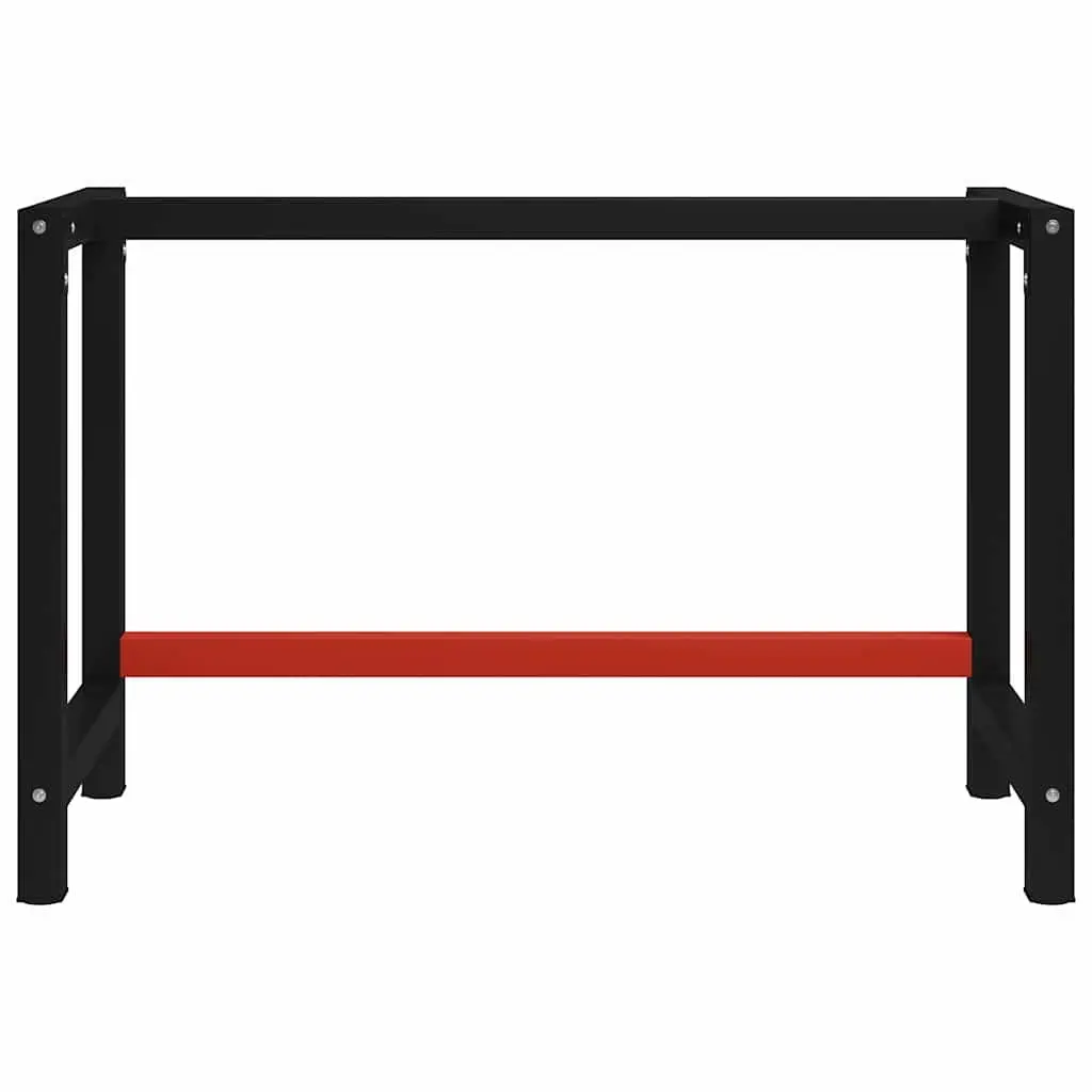 Metal Work Bench Frame Sturdy Workshop Table 120x57x79cm Black Red