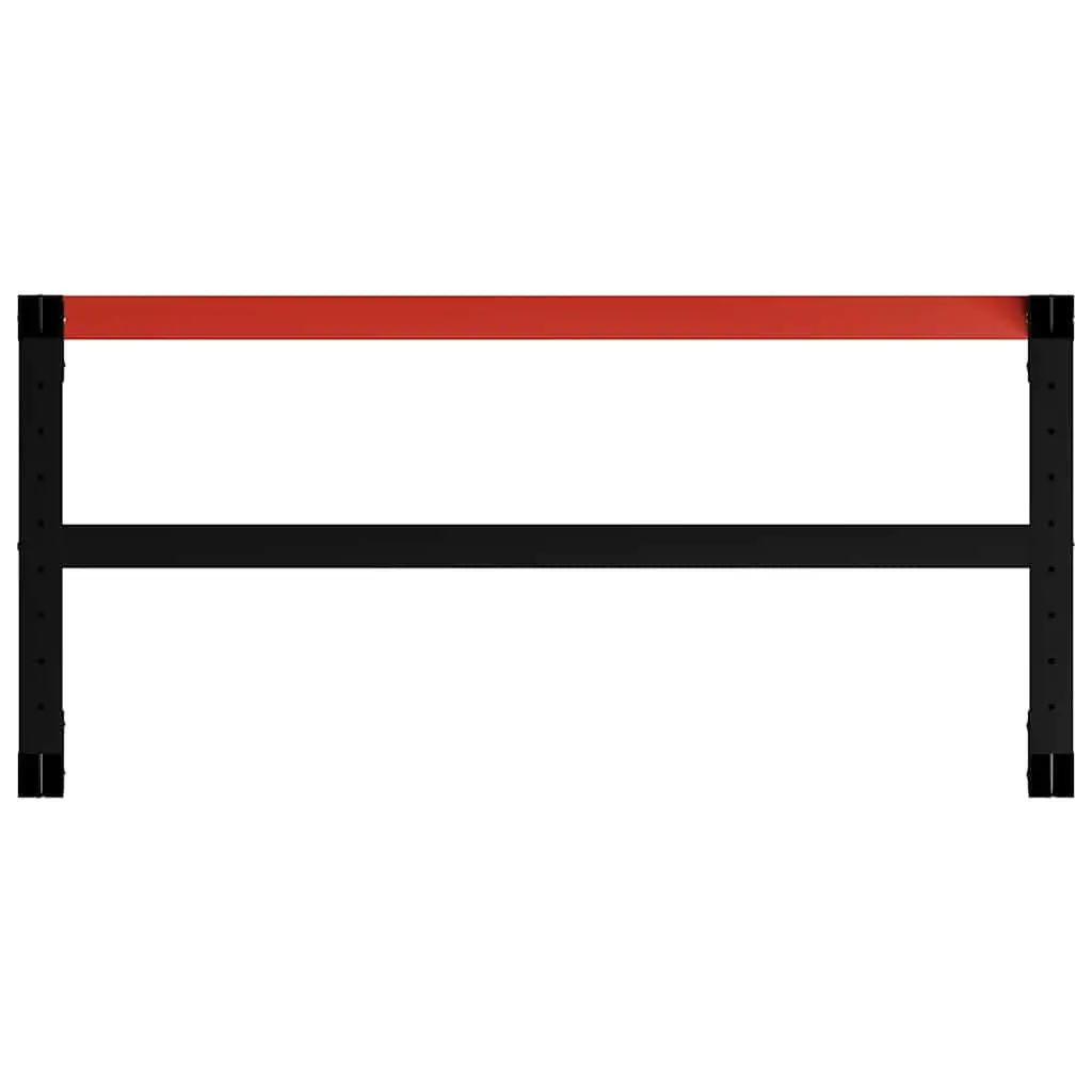 Metal Work Bench Frame Sturdy Workshop Table 120x57x79cm Black Red