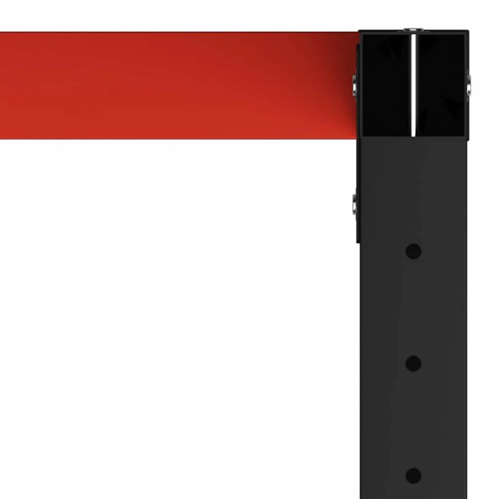 Metal Work Bench Frame Heavy Duty Table Legs 150 x 57 x 79 cm Black Red Powder Coated Industrial