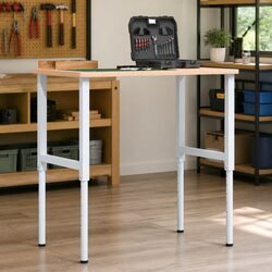 Metal Adjustable Work Bench Frame 55cm Width Height Adjustable 69-95.5cm Grey