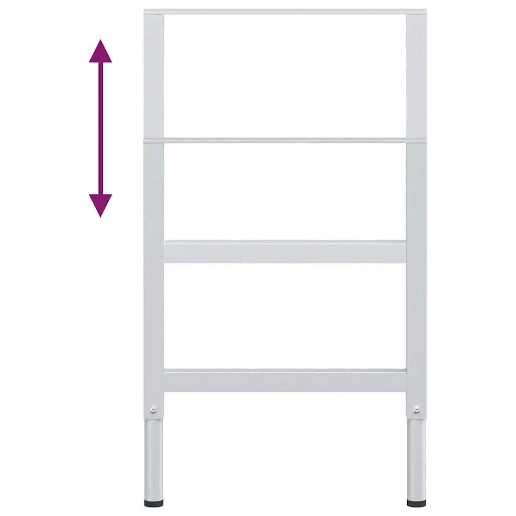 Adjustable Workbench Table Legs Frames 2 pcs Metal Grey 55x(69-95.5) cm Height