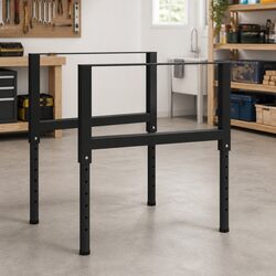 Adjustable Metal Workbench Table Frame Set 2 pcs Heavy Duty Industrial Legs