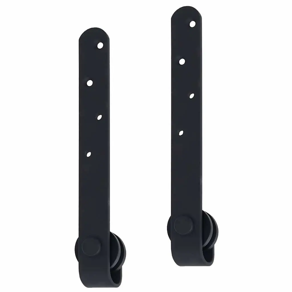 Mini Sliding Cabinet Door Kit Carbon Steel Track Rail Roller System 183cm Black