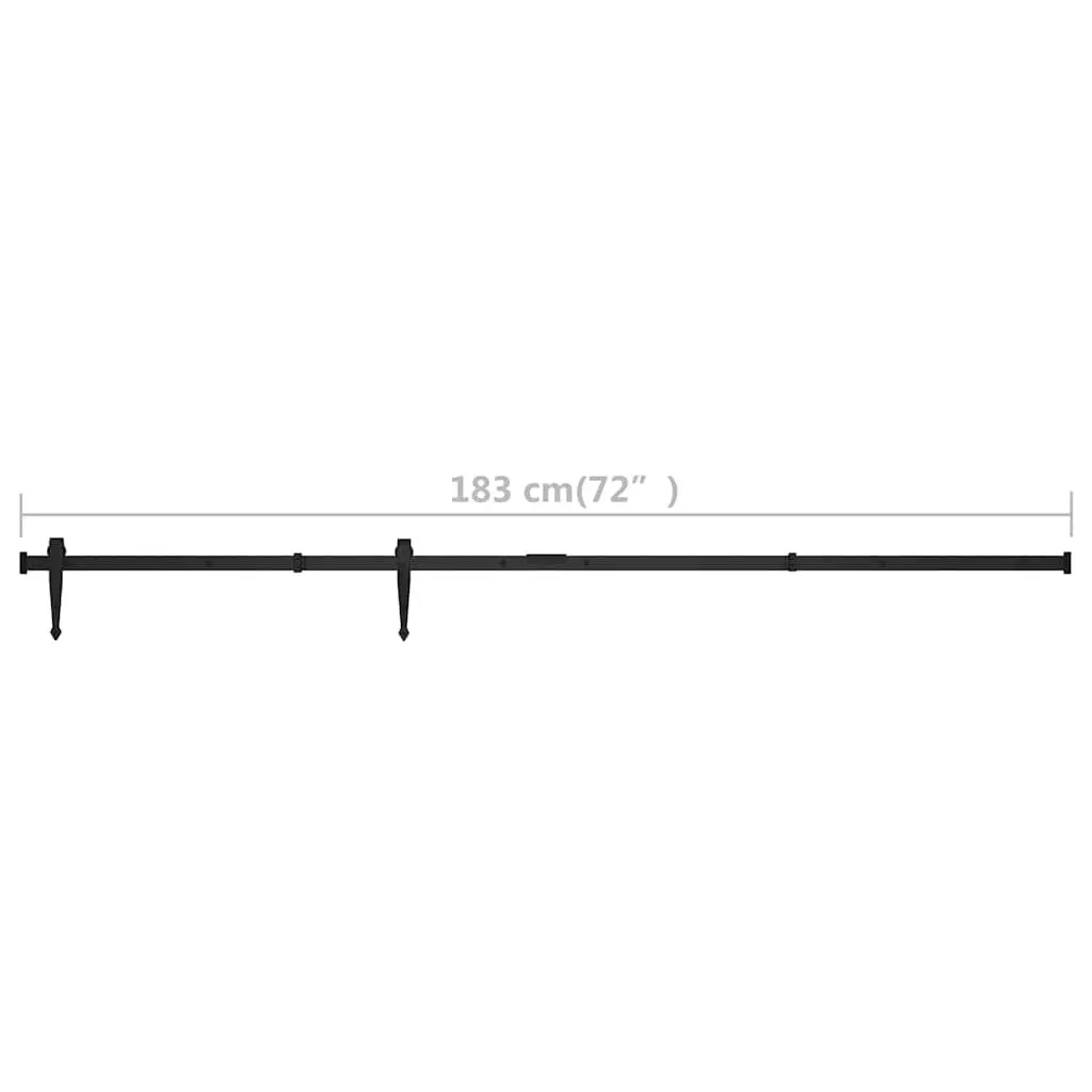 Mini Sliding Cabinet Door Kit Track Rail System 183cm Black Hardware Accessories