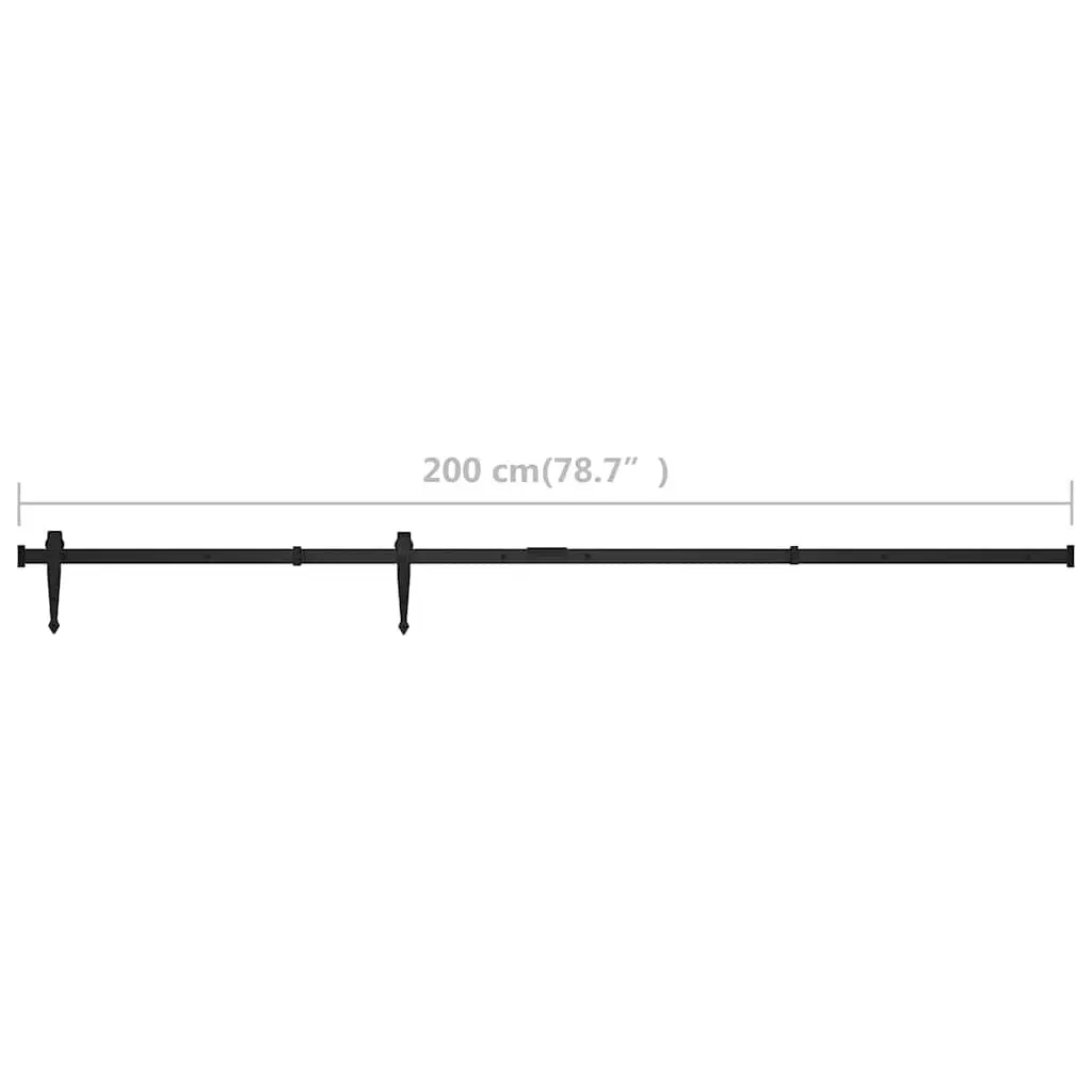 Mini Sliding Cabinet Door Hardware Kit Smooth Quiet Operation 200 cm Black