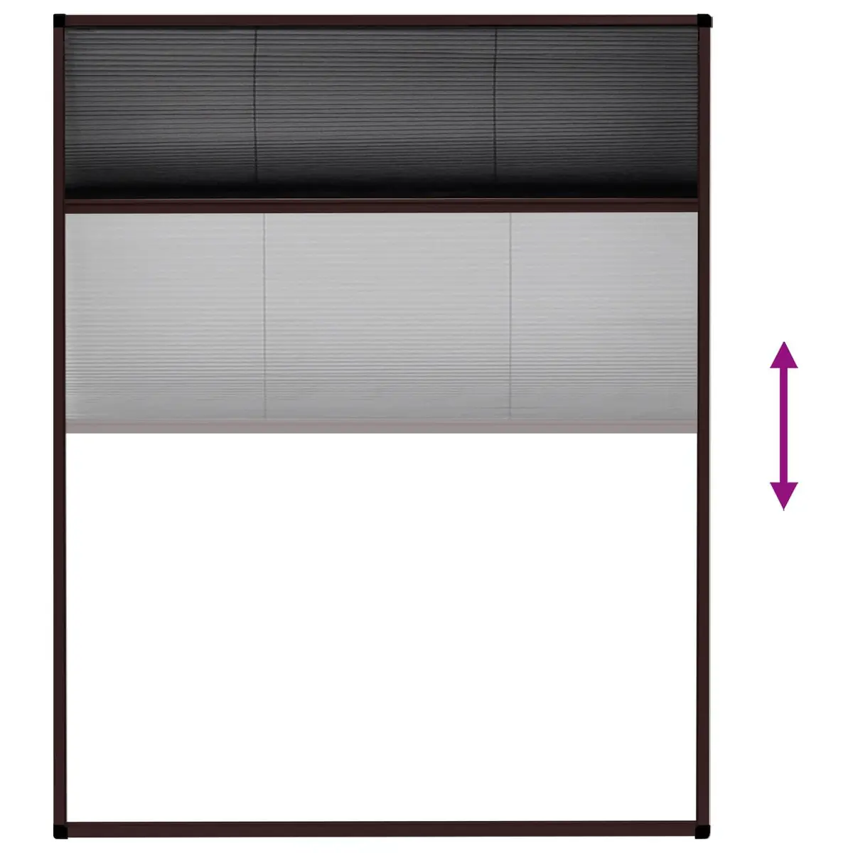 Plisse Insect Screen for Windows 80x100cm Brown