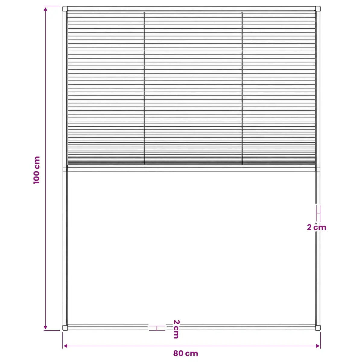 Plisse Insect Screen for Windows 80x100cm Brown