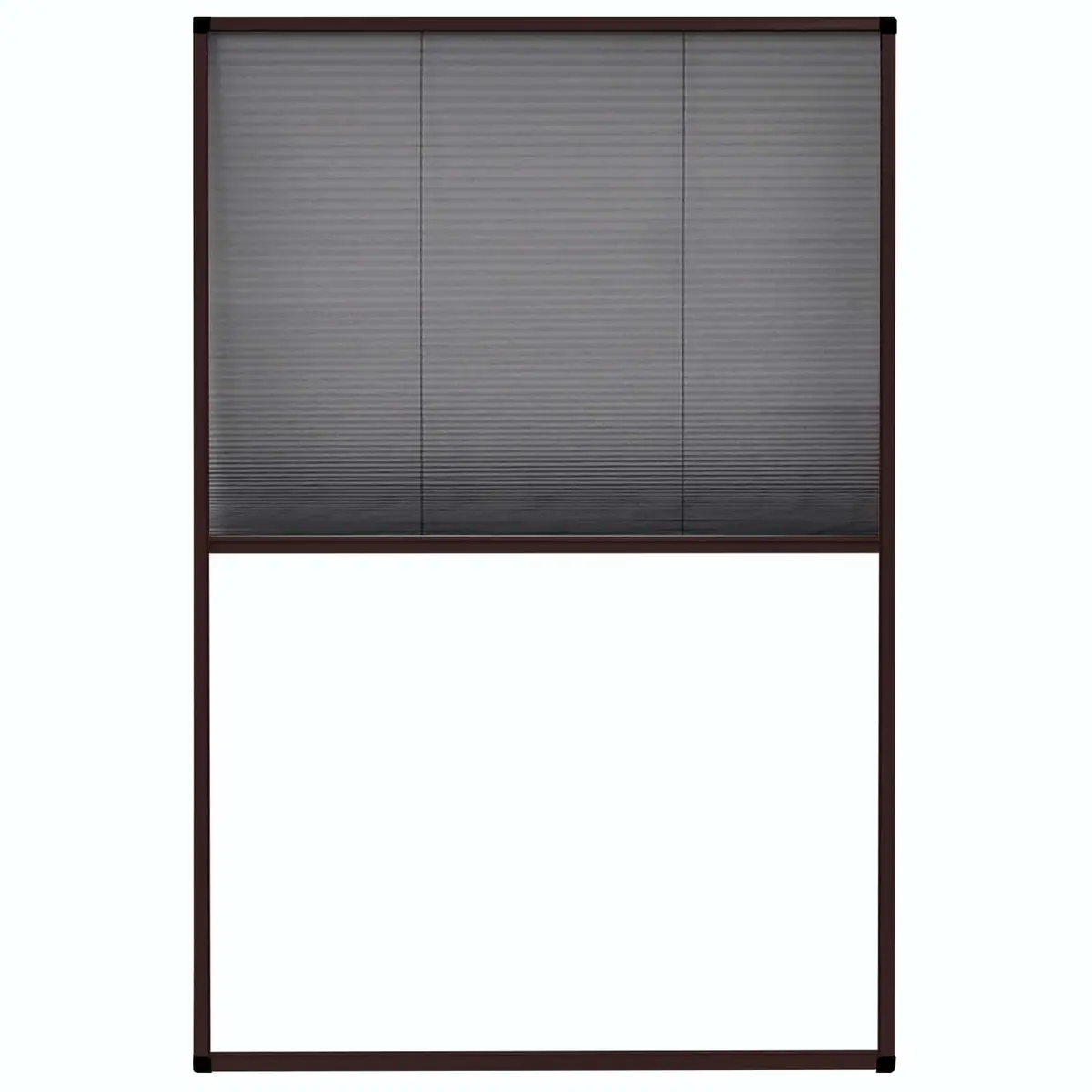 Plisse Insect Screen Aluminium Frame Brown 80x120cm