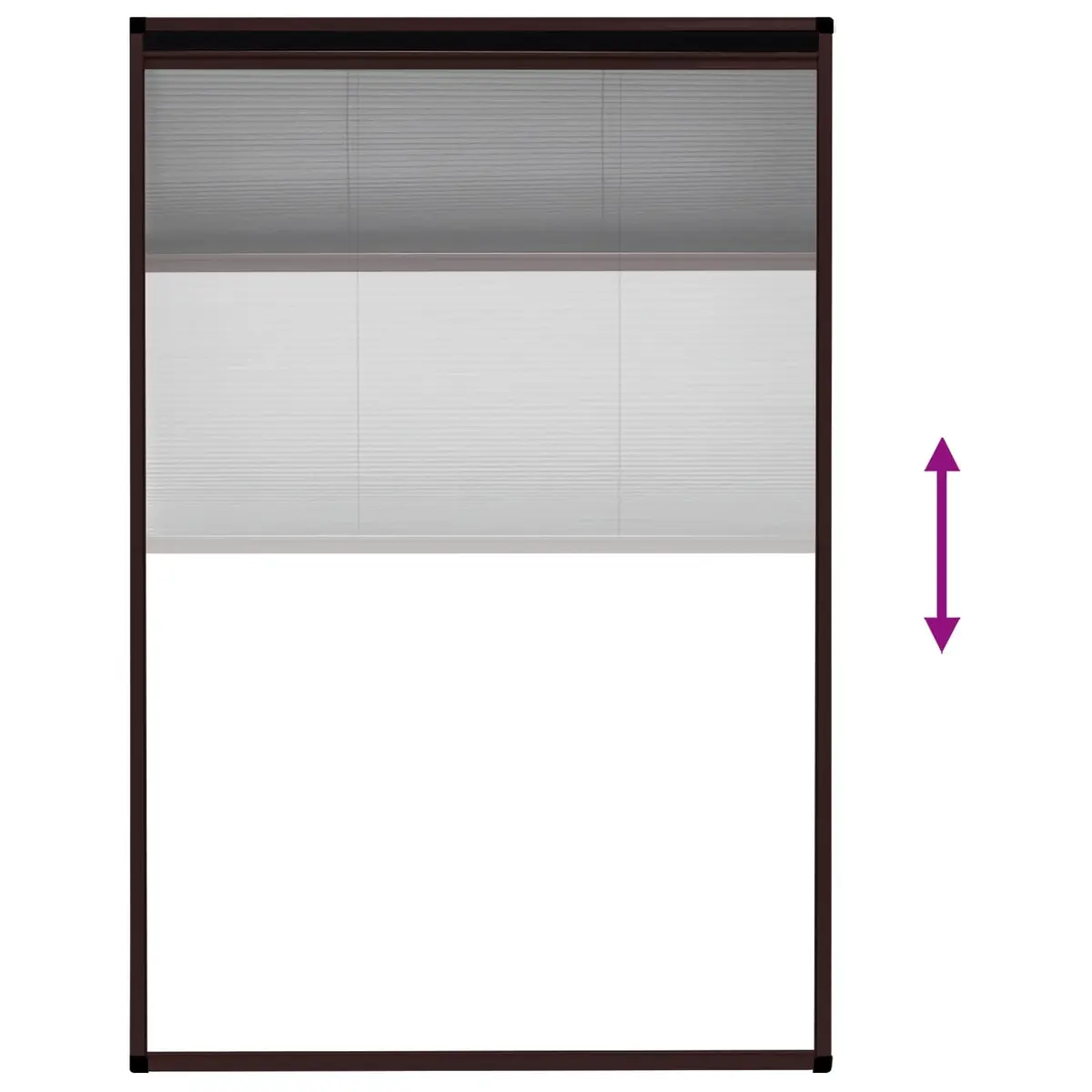 Plisse Insect Screen Aluminium Frame Brown 80x120cm