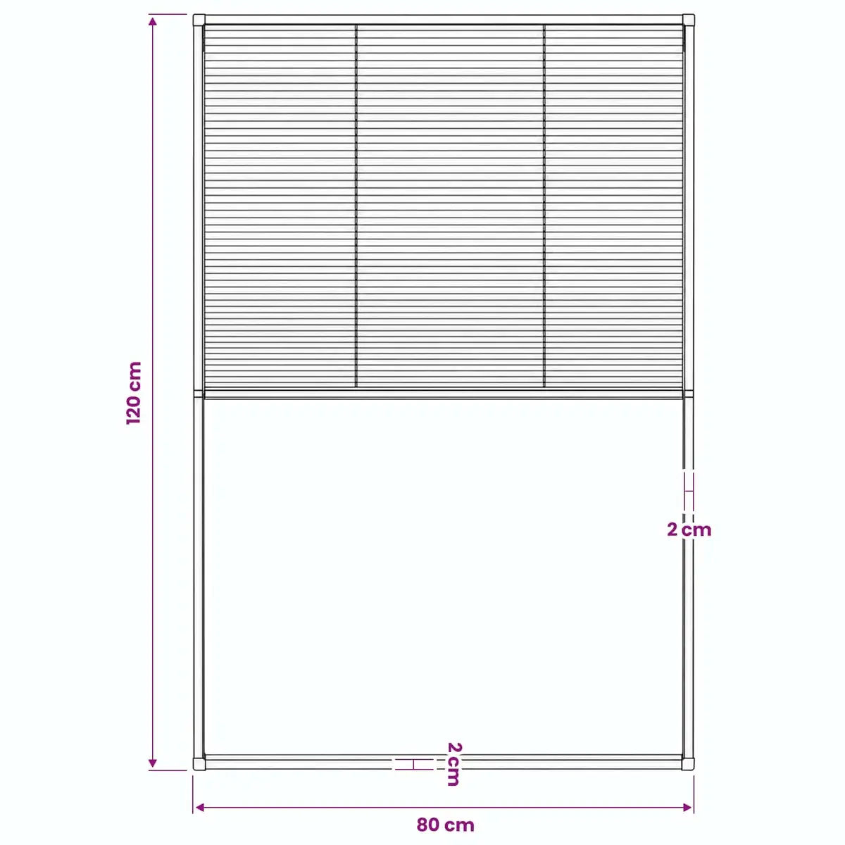 Plisse Insect Screen Aluminium Frame Brown 80x120cm