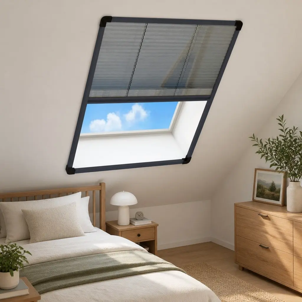 Plisse Insect Screen Aluminium Frame 60x80cm Anthracite