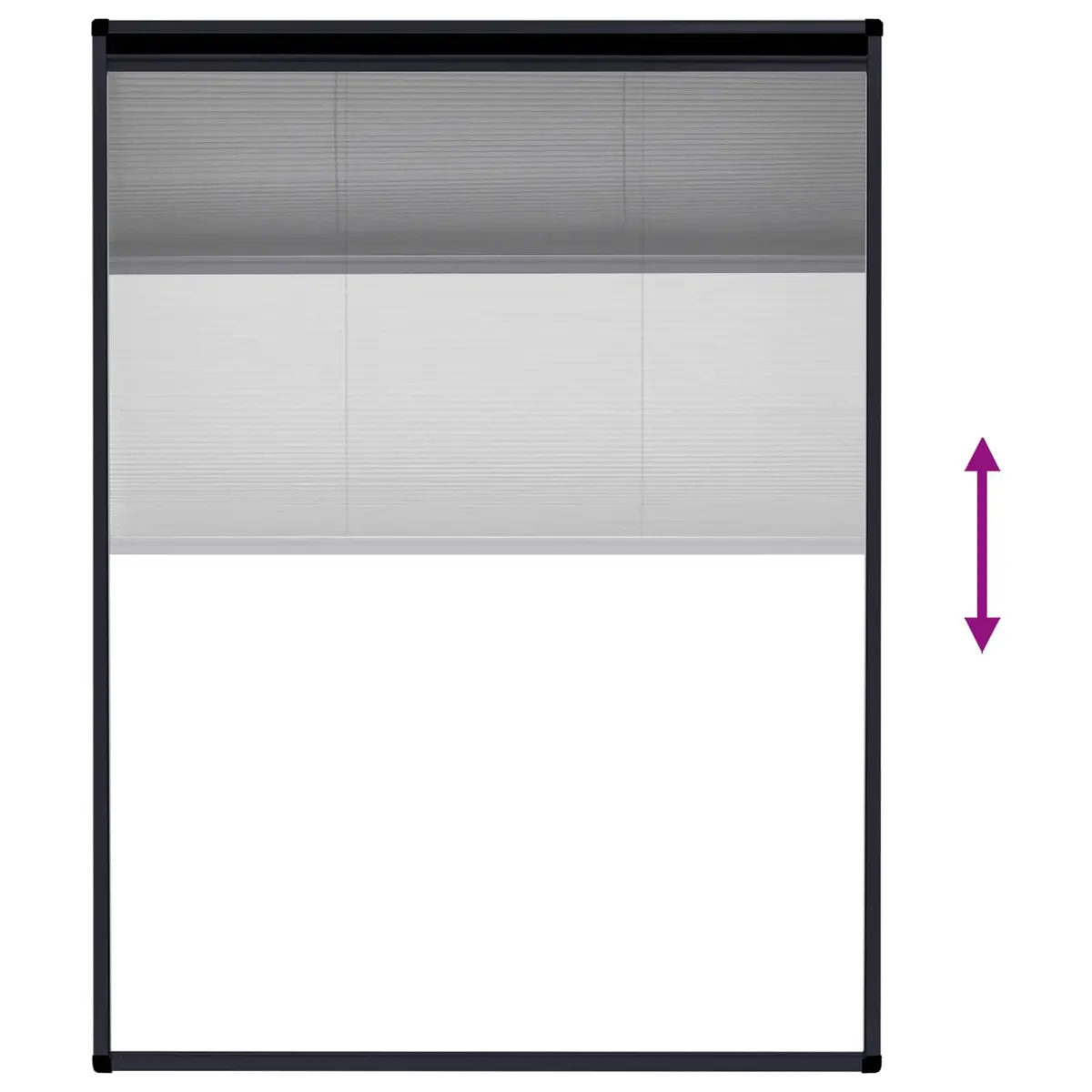Plisse Insect Screen Aluminium Frame 60x80cm Anthracite