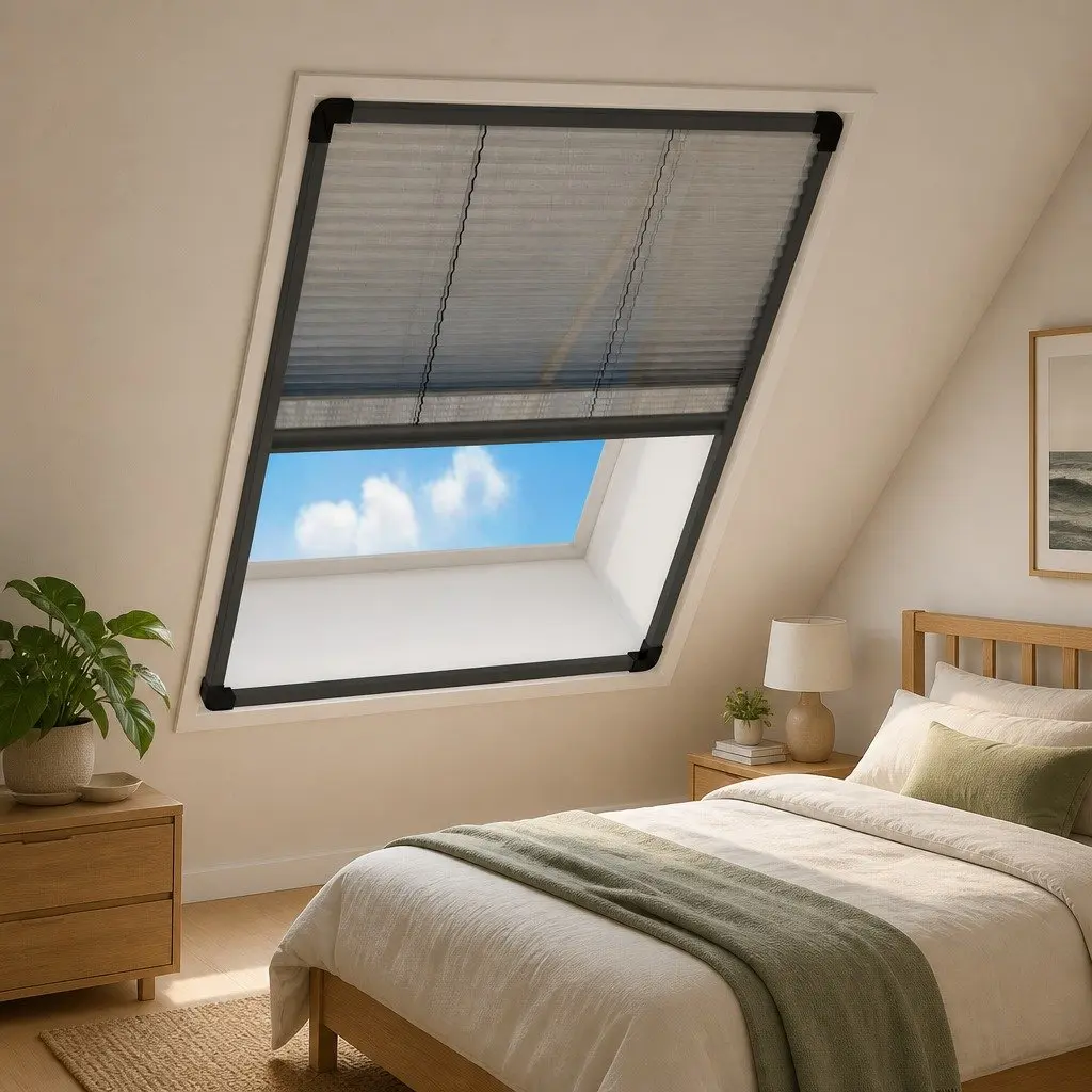 Plisse Insect Screen for Windows Aluminium Frame 80x100cm Anthracite