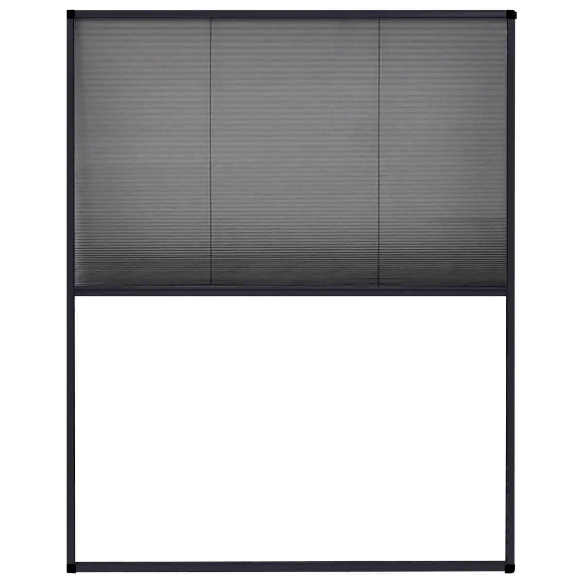 Plisse Insect Screen for Windows Aluminium Frame 80x100cm Anthracite
