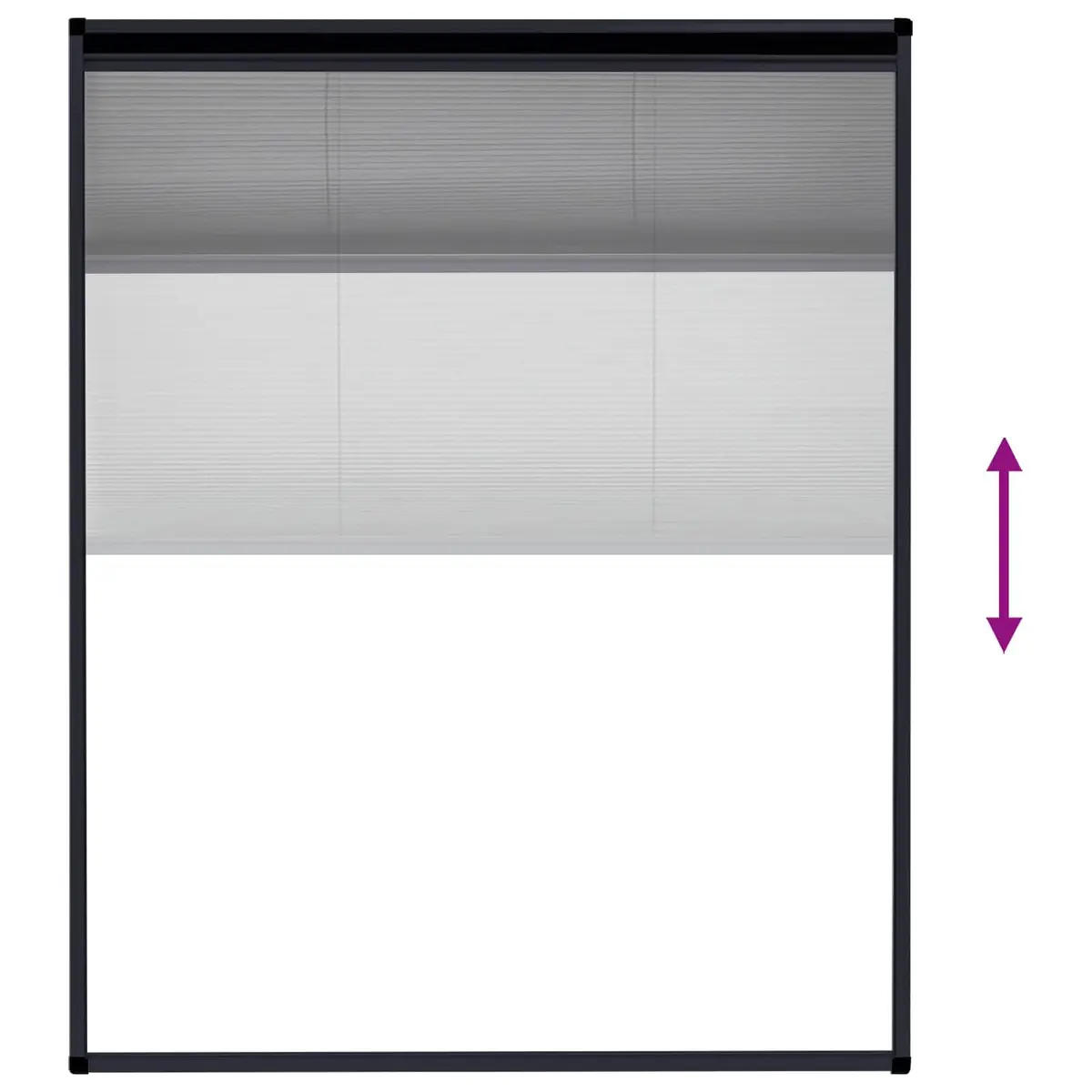 Plisse Insect Screen for Windows Aluminium Frame 80x100cm Anthracite
