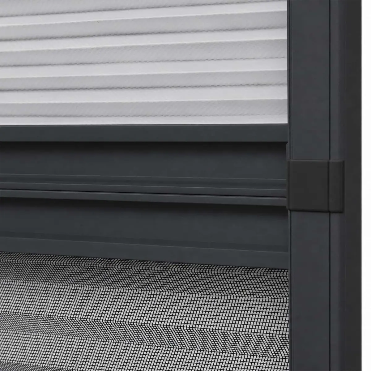 Plisse Insect Screen Window 80x100cm Mesh Shade Aluminium Frame Anthracite