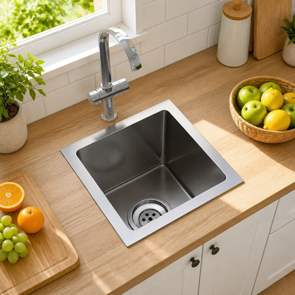 Handmade Kitchen Sink Stainless Steel Silver Contemporary Design Undermount