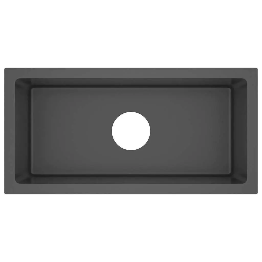 Black Kitchen Sink Stainless Steel Handmade Undermount Drop In Flush Mount Bowl