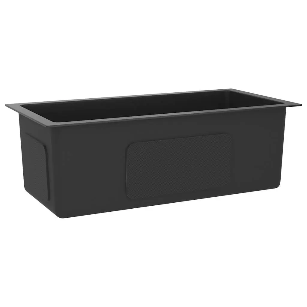 Black Kitchen Sink Stainless Steel Handmade Undermount Drop In Flush Mount Bowl