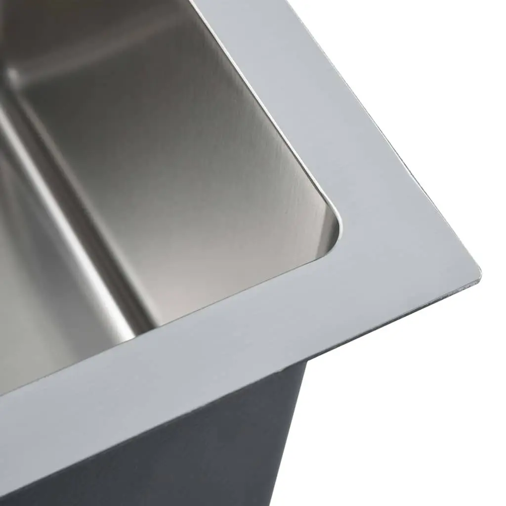 Handmade Kitchen Sink Stainless Steel Silver Satin Contemporary Design