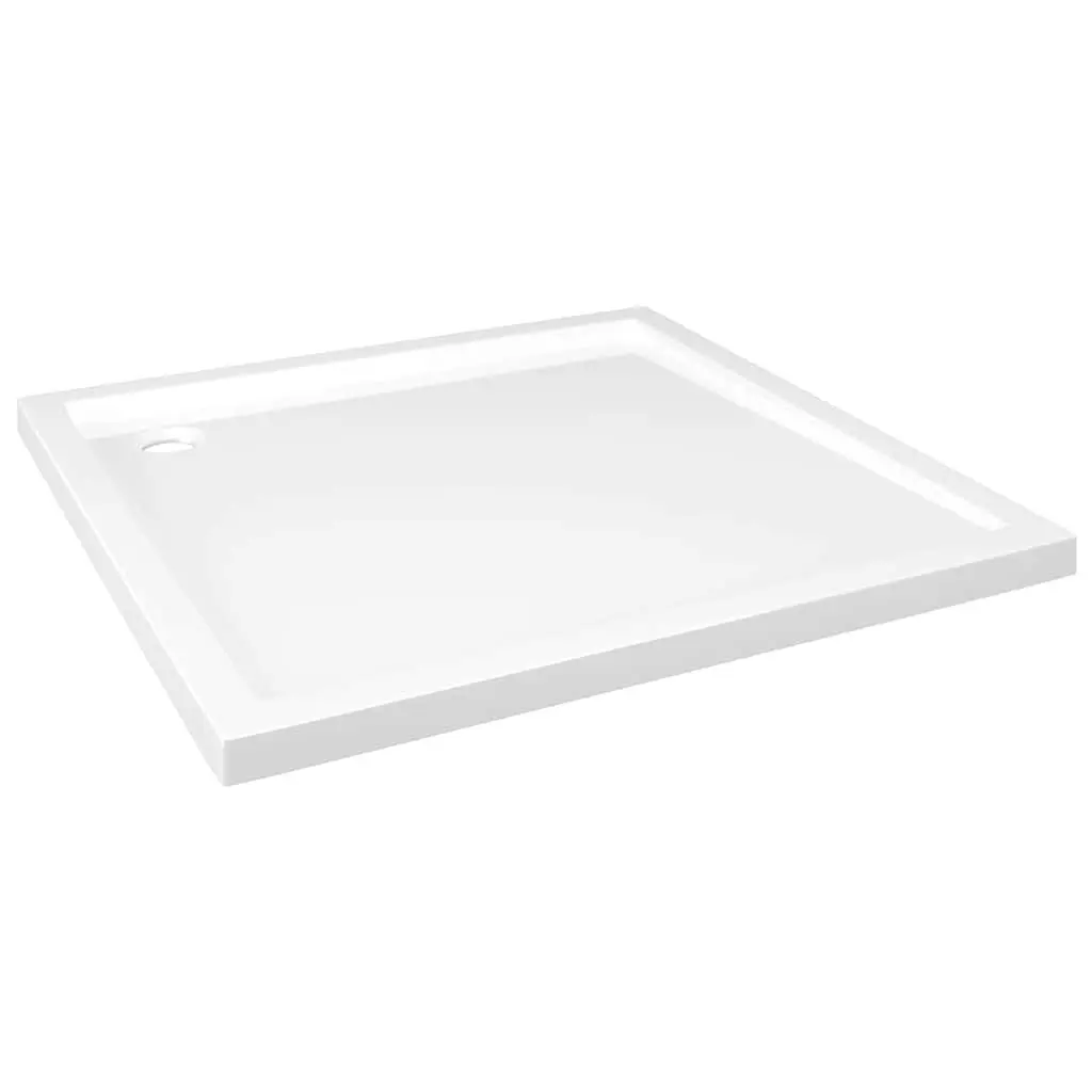 Square Shower Base Tray White 80x80 cm Low Threshold Modern Bathroom Fixture