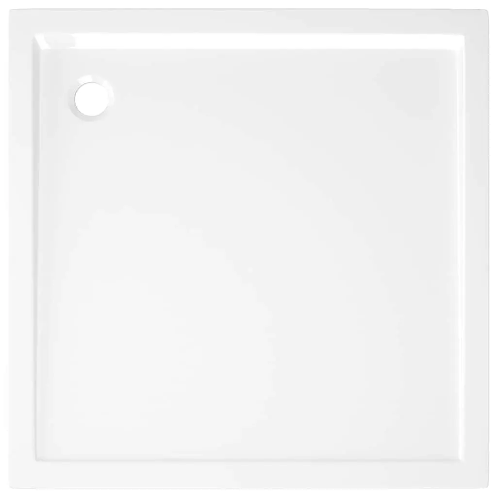 Square Shower Base Tray White 80x80 cm Low Threshold Modern Bathroom Fixture