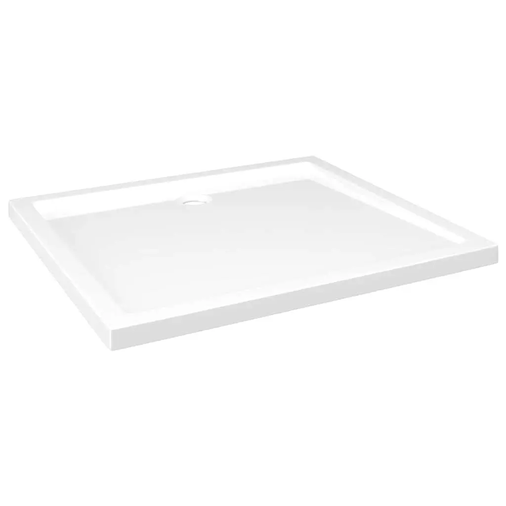 Rectangular Shower Base Tray Low Threshold 80x90 cm White