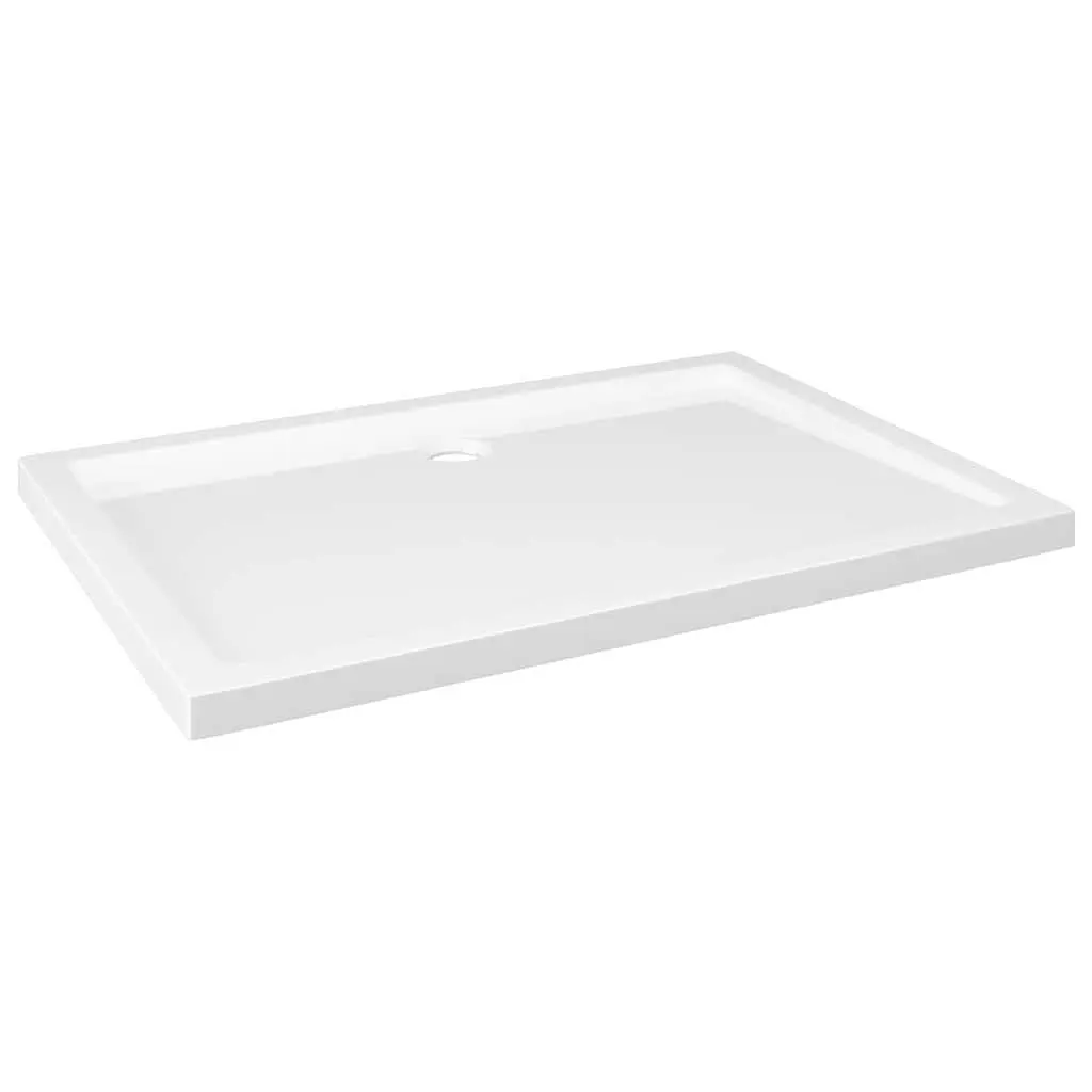 Rectangular Shower Base Tray White 80x110 cm Low Threshold Modern Bathroom