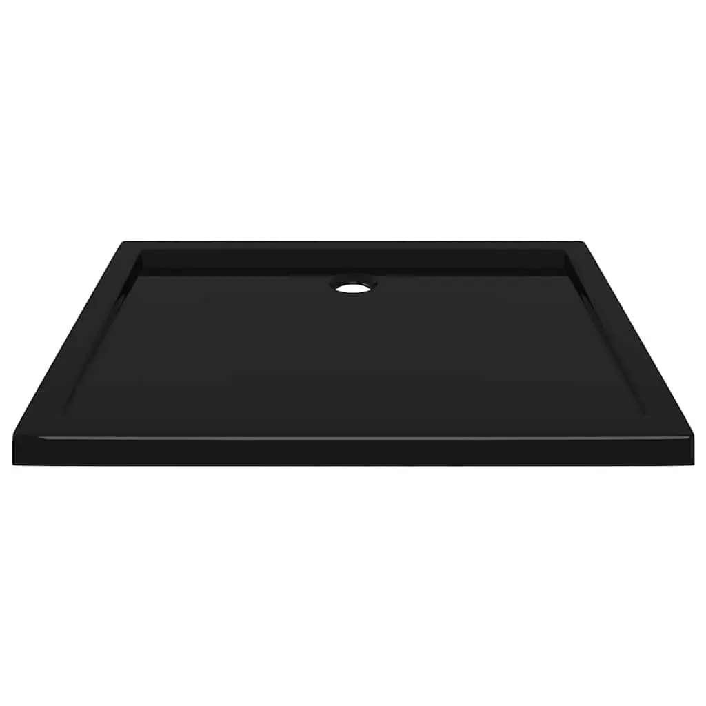 Rectangular Shower Base Tray Black 70x90 cm Low Threshold Modern Bathroom