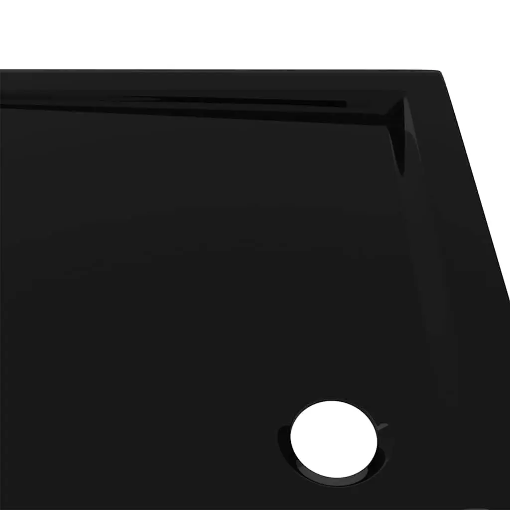 Rectangular Shower Base Tray Black 70x90 cm Low Threshold Modern Bathroom