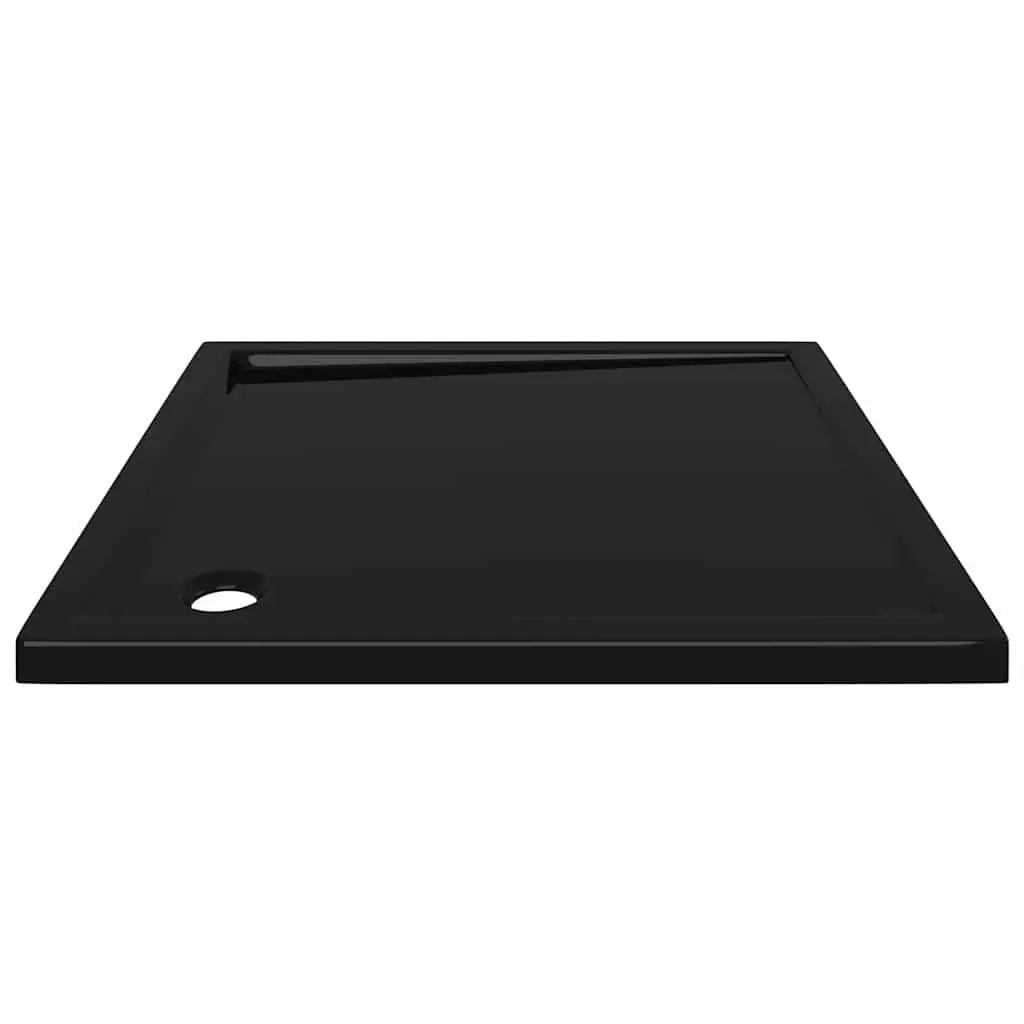Square Shower Base Tray 90x90 cm Black ABS Low Threshold Modern Bathroom