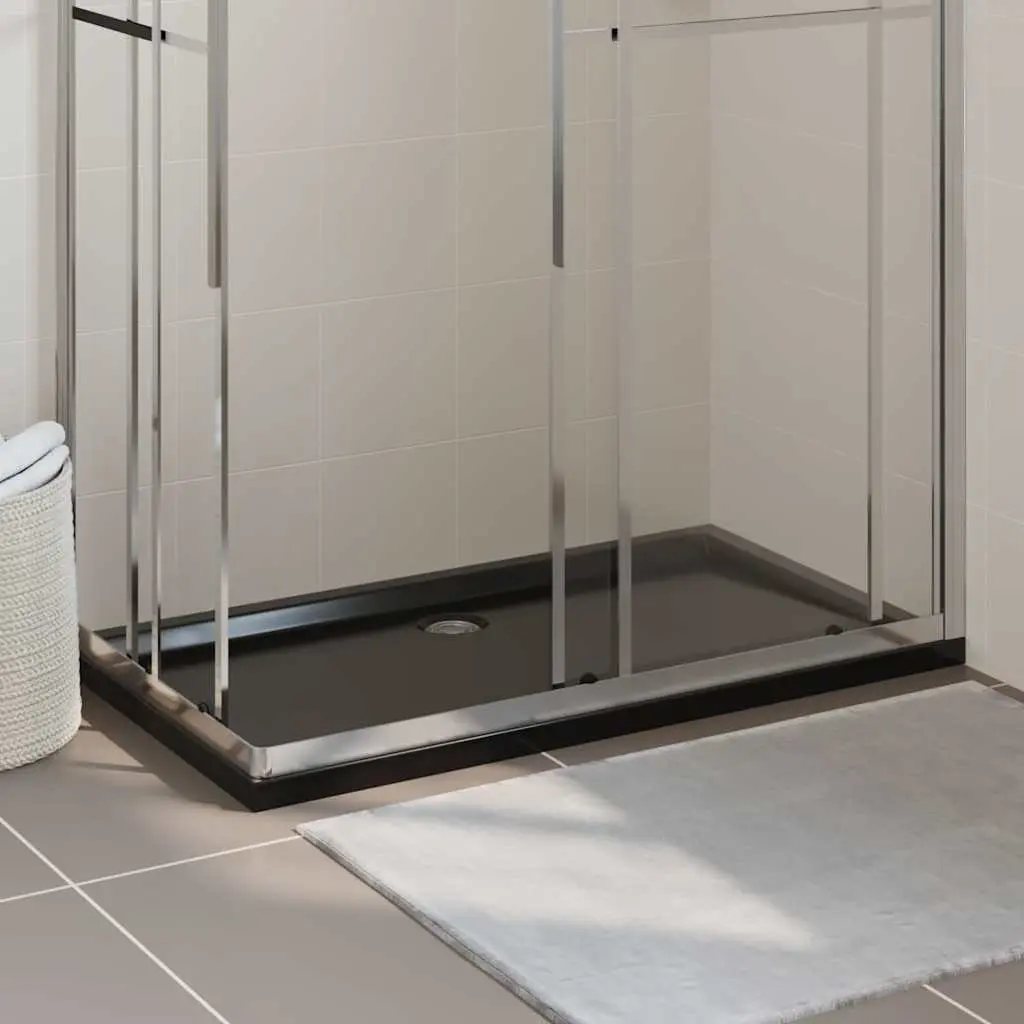 Black Shower Base Tray with Low Threshold, 70x120 cm