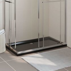 Reliable Black Shower Base Tray with Low Threshold, 70x120 cm