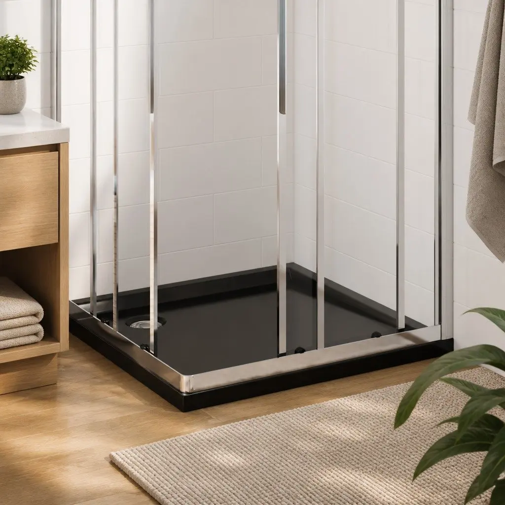 Black Shower Base Tray with Low Threshold