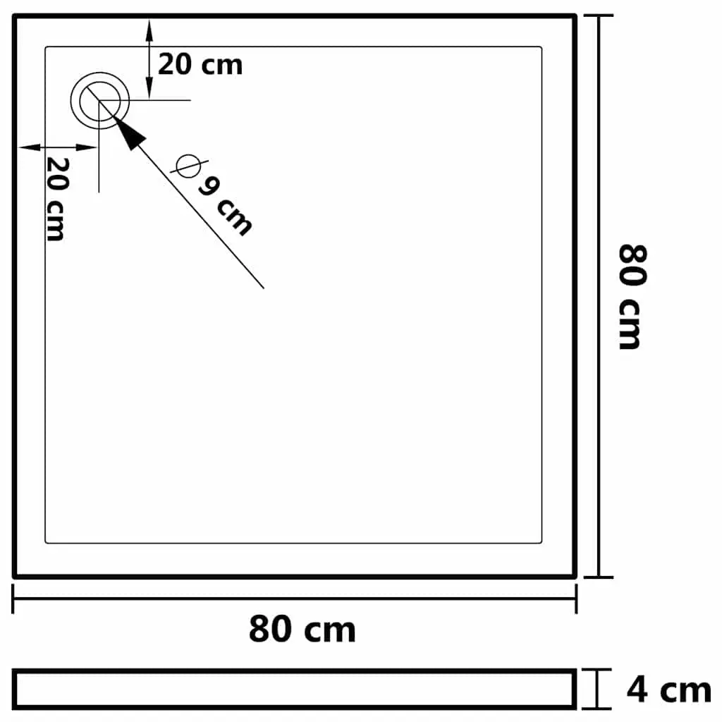 Black Shower Base Tray with Low Threshold