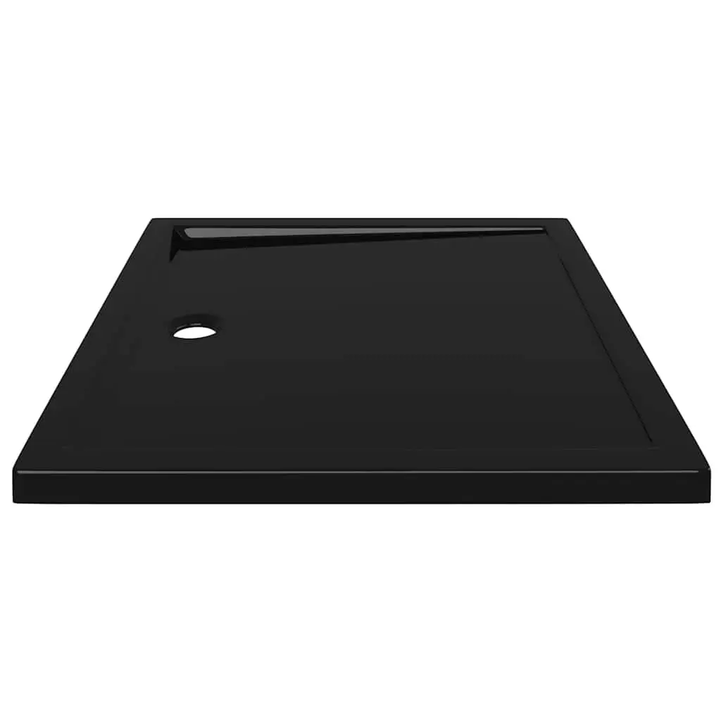 Rectangular Shower Base Tray Black Low Threshold 80x90 cm Modern Bathroom