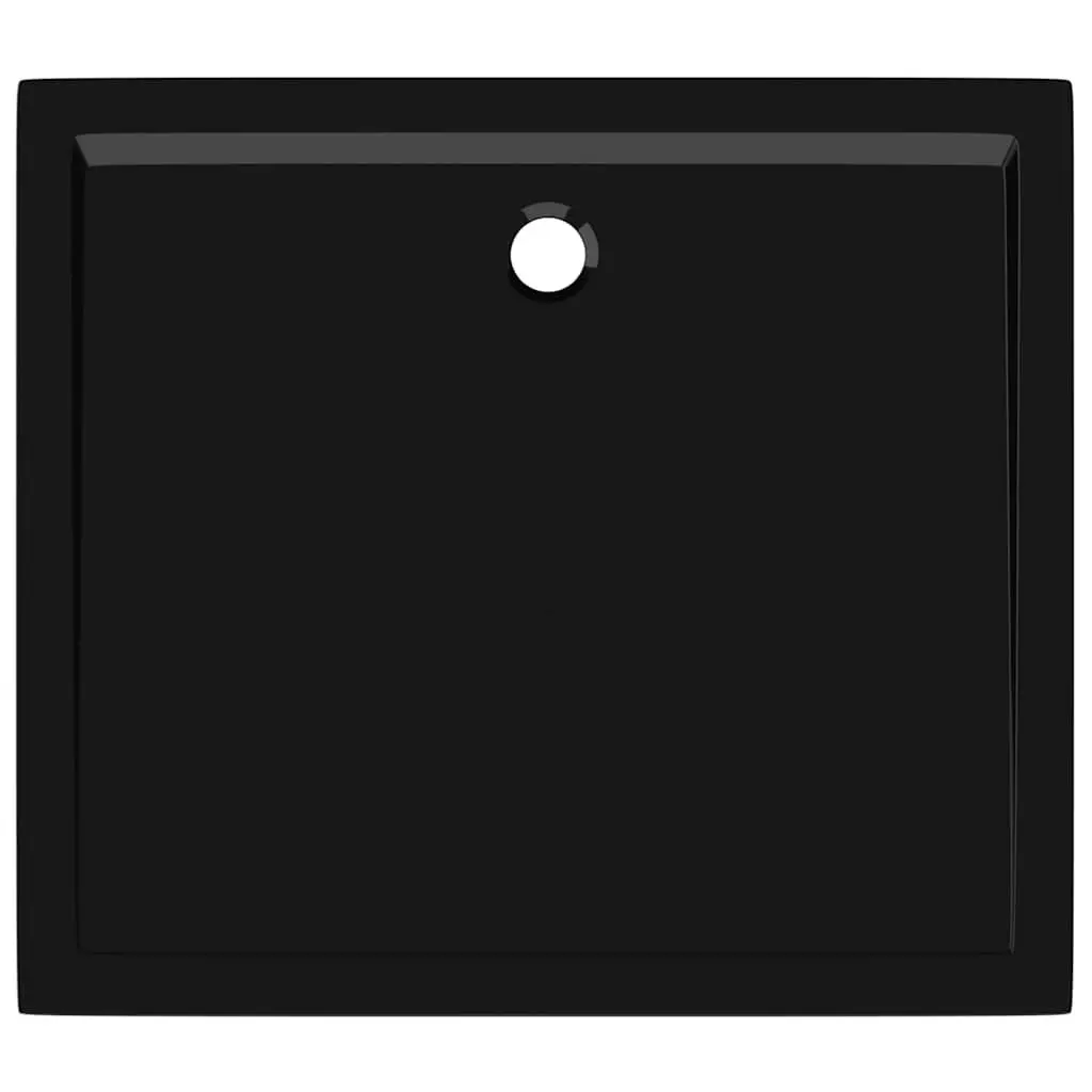 Rectangular Shower Base Tray Black Low Threshold 80x90 cm Modern Bathroom