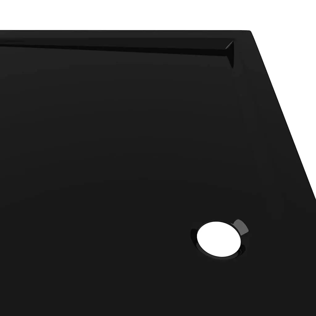 Rectangular Shower Base Tray Black Low Threshold 80x90 cm Modern Bathroom