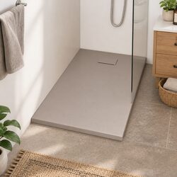 Shower Base Tray Brown Low Profile Bathroom Fixture Skid Resistant 120x70 cm