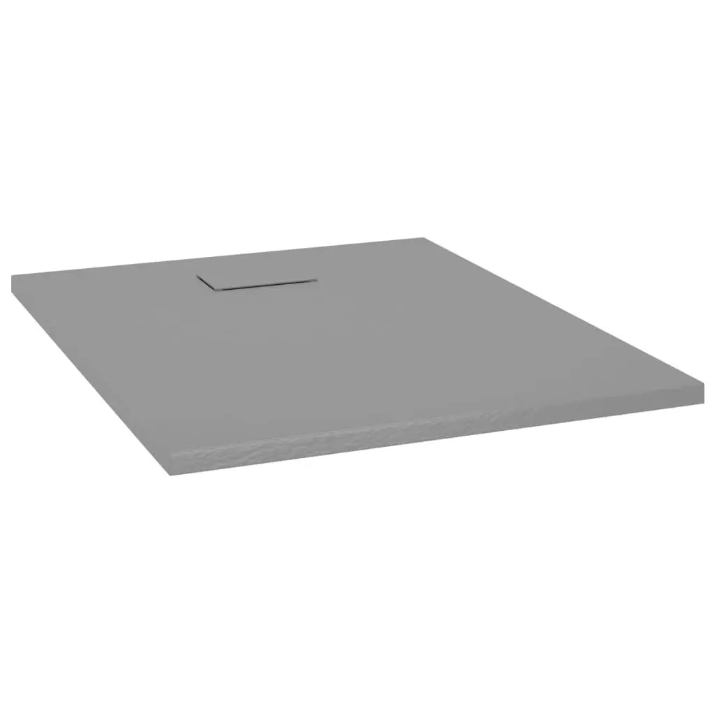 Low Profile Shower Tray Grey Slate Stone 100x80 cm Skid Resistant Bathroom