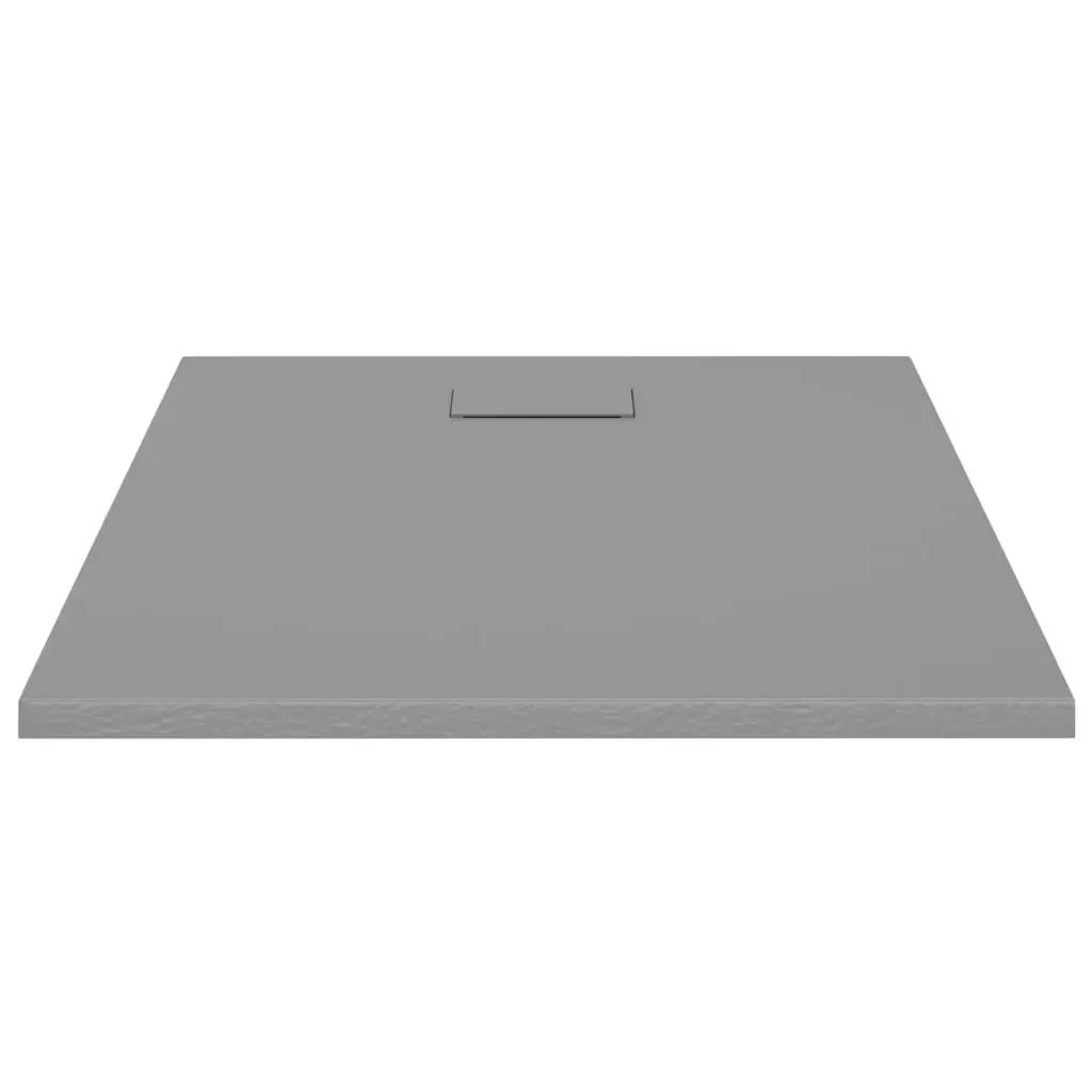 Low Profile Shower Tray Grey Slate Stone 100x80 cm Skid Resistant Bathroom