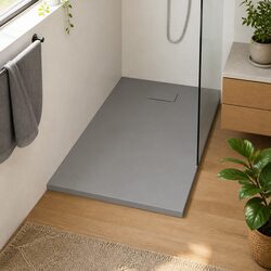 Reliable Grey Shower Base Tray 120x70 cm with Low Profile