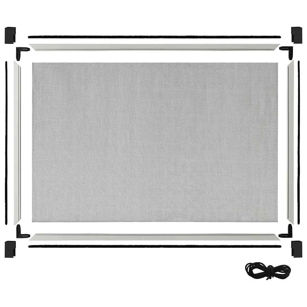 Extendable Window Insect Screen Fly Protection Adjustable Mesh 75-143x50 White