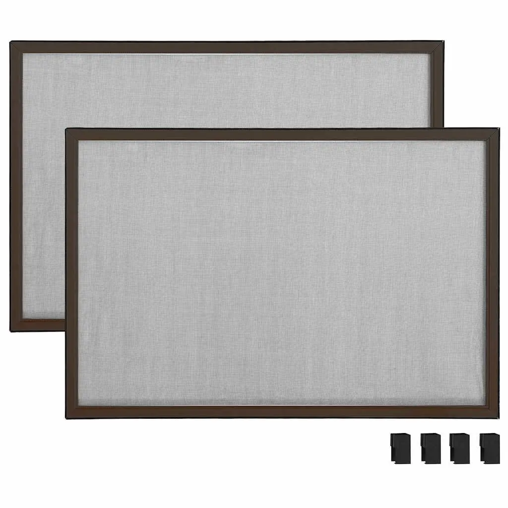 Extendable Insect Screen Adjustable Mesh Fly Protection 75 to 143 cm Brown