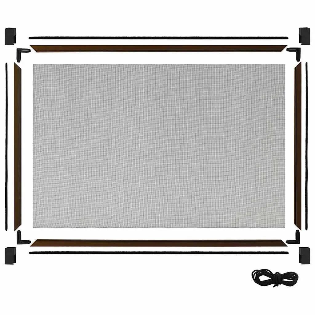 Extendable Insect Screen Adjustable Mesh Fly Protection 75 to 143 cm Brown