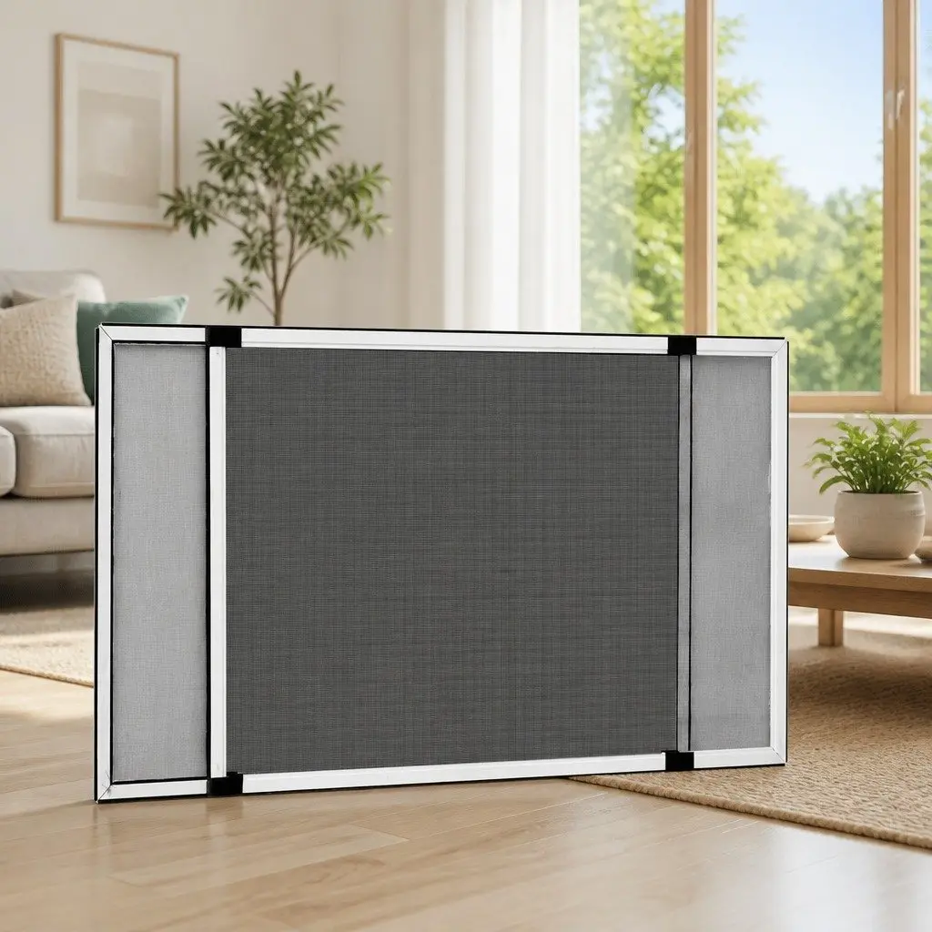 Insect Screen Window Fly Mesh Adjustable Frame 100-193cm White