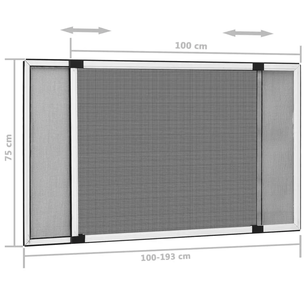Insect Screen Window Fly Mesh Adjustable Frame 100-193cm White