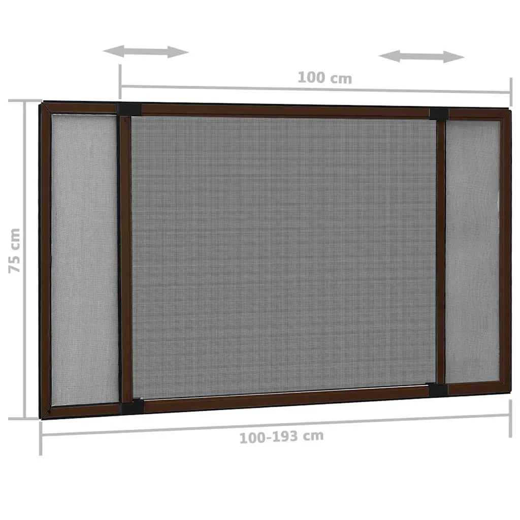 Extendable Window Insect Screen Fly Protection Adjustable Size Brown Fibreglass Mesh